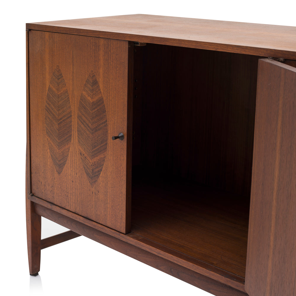 Modern Wood Leaf Inlay Credenza