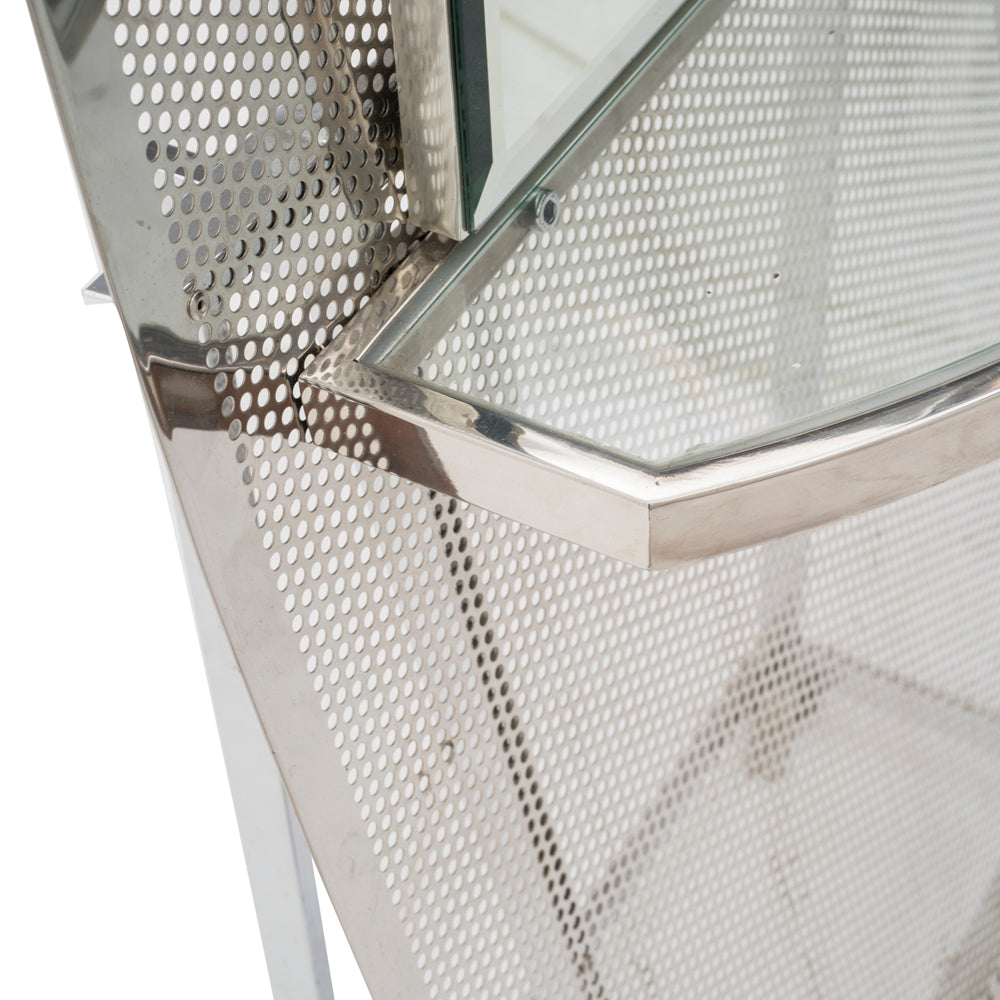 Silver Floor Screen Standing Mirror