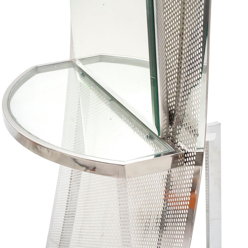 Silver Floor Screen Standing Mirror