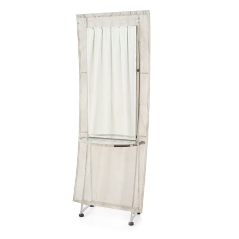 Silver Floor Screen Standing Mirror