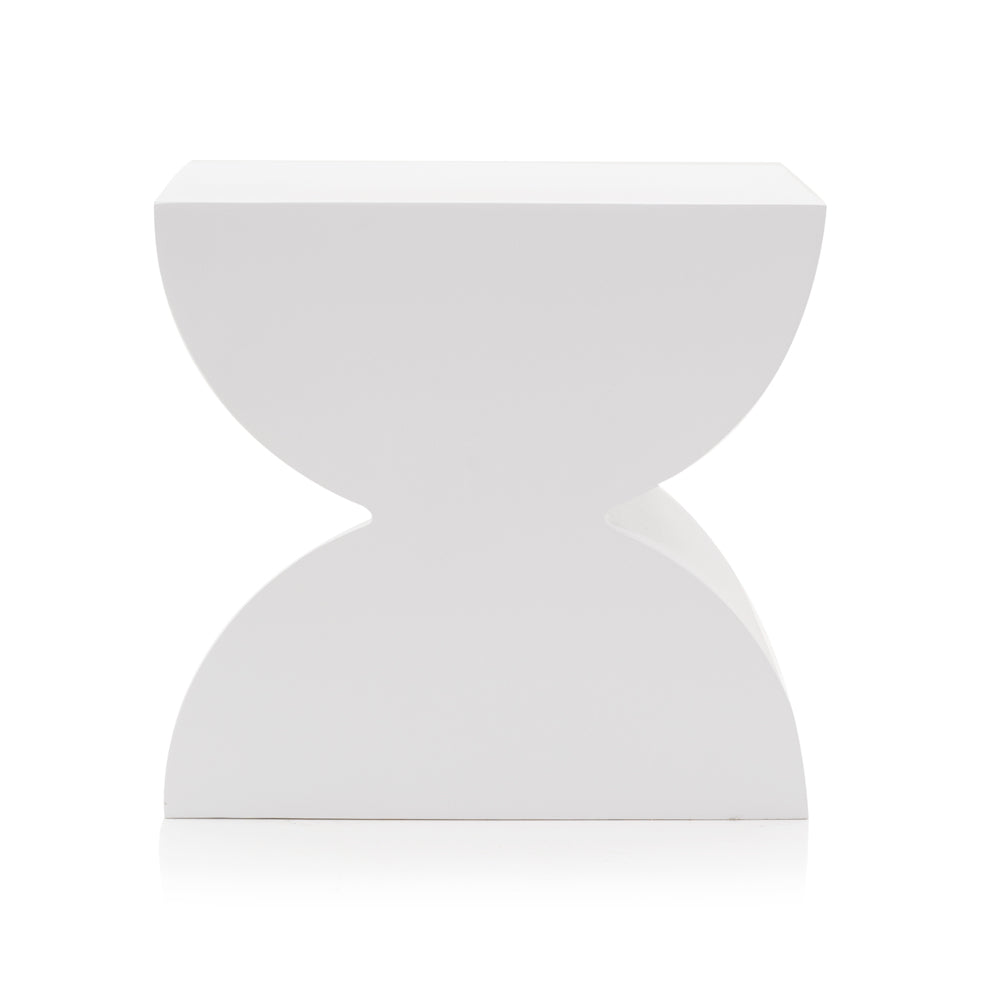 White Short Flat Hourglass Pedestal