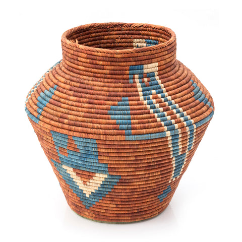 Red Brown Southwest Woven Basket (A+D)