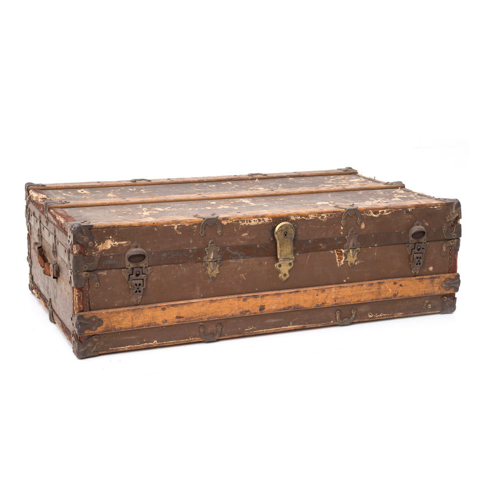 Large Flat Rustic Brown Trunk