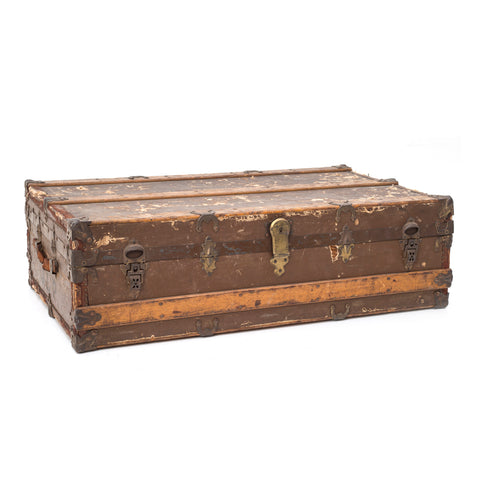 Large Flat Rustic Brown Trunk