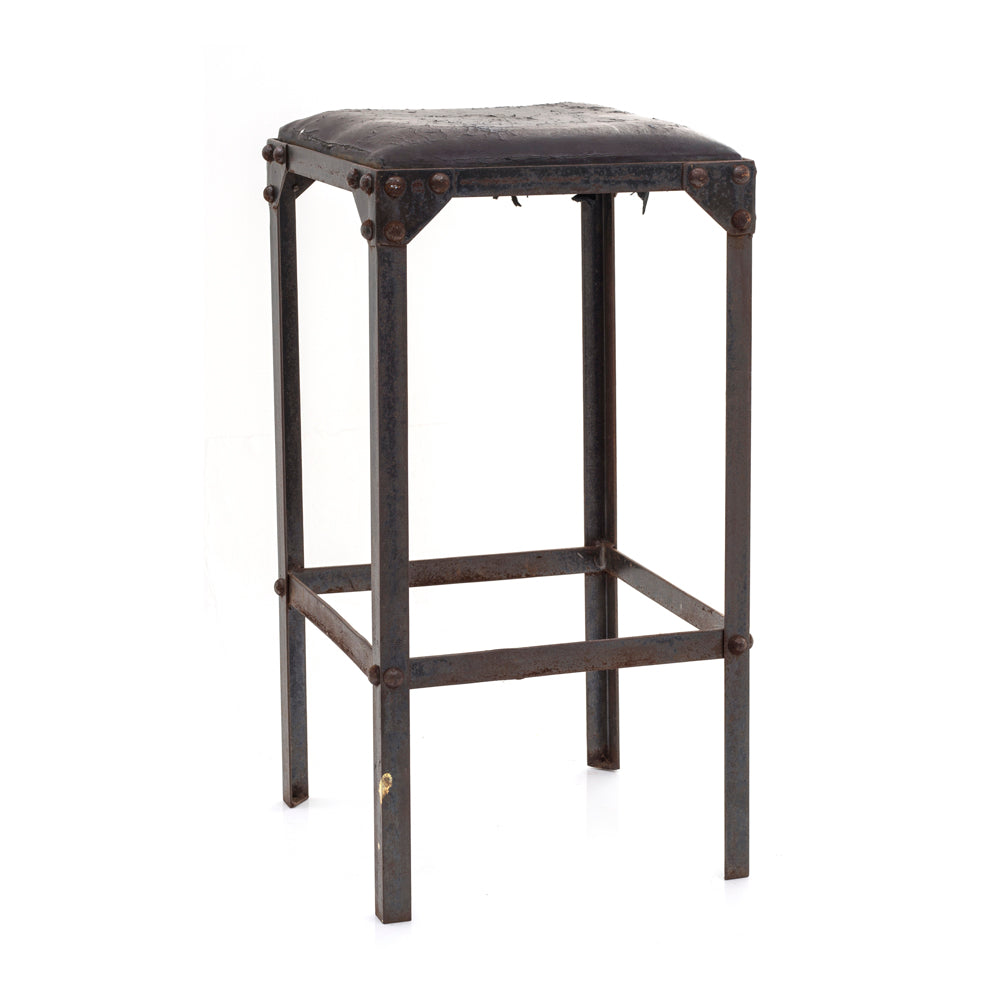 Black Metal Industrial Stool