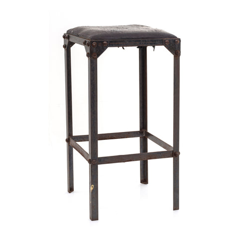Black Metal Industrial Stool