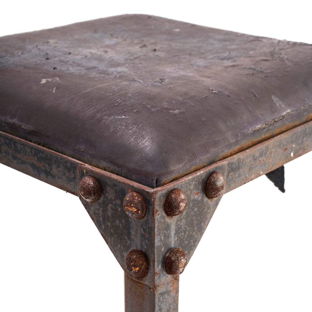 Black Metal Industrial Stool
