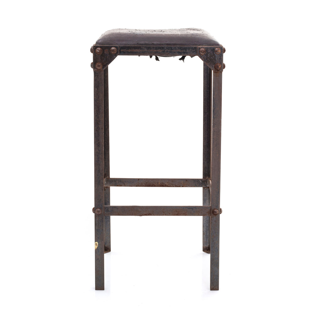 Black Metal Industrial Stool