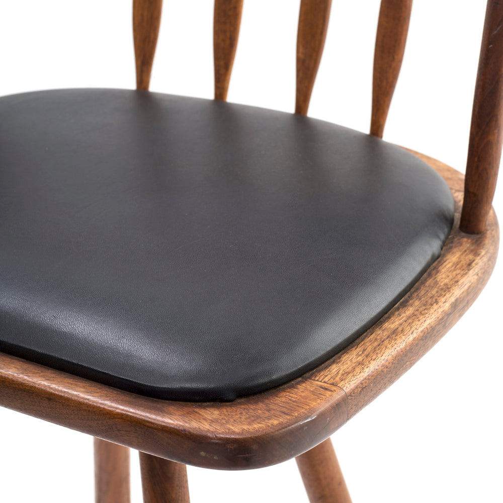 Wood and Leather Bar Stool