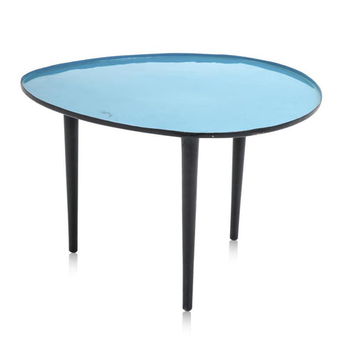Blue & Black Mid Century Metal End Table