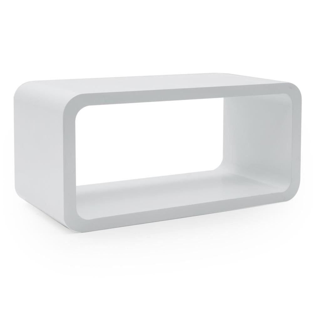 Small White Cutout Cube Floating Shelf Pedestal