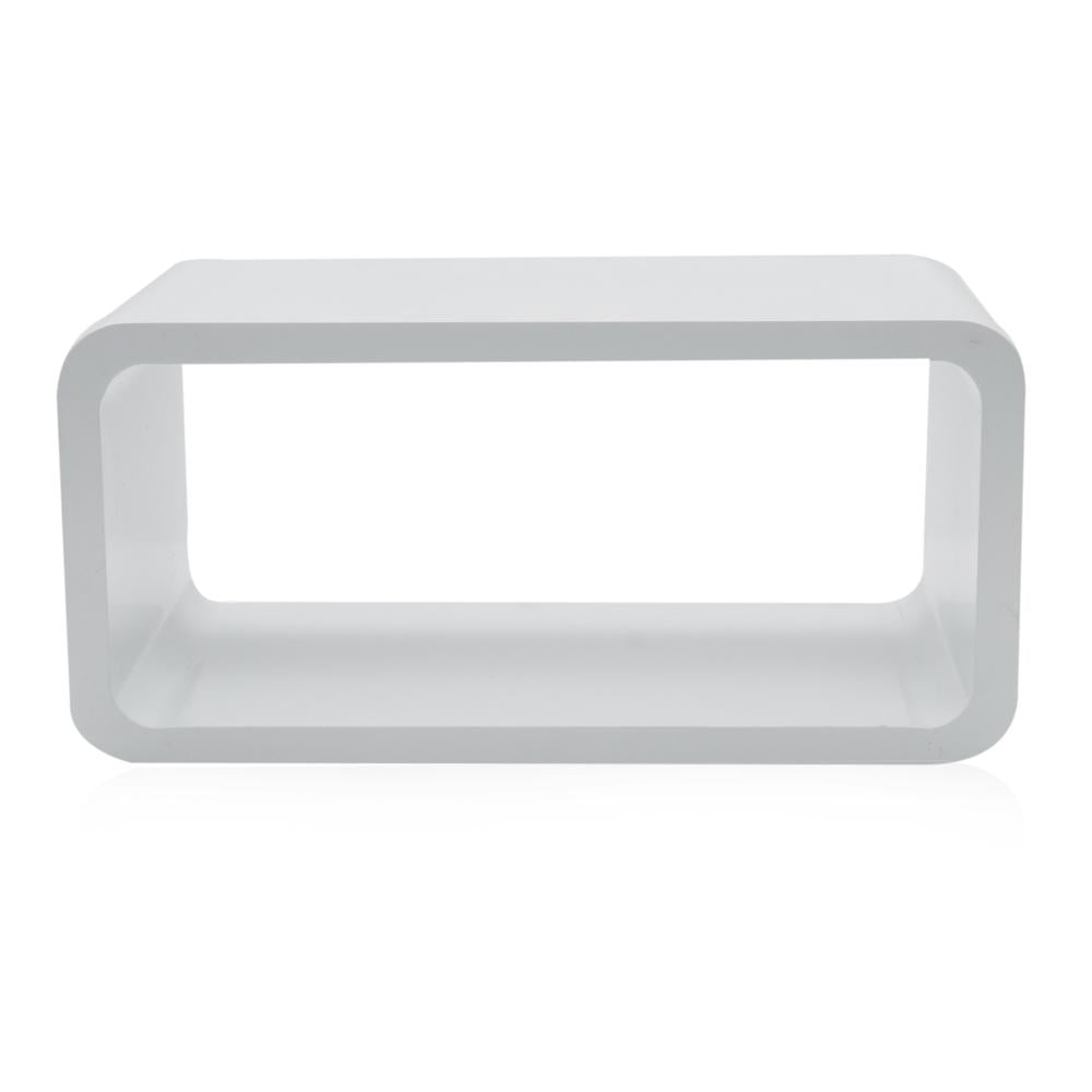 Small White Cutout Cube Floating Shelf Pedestal