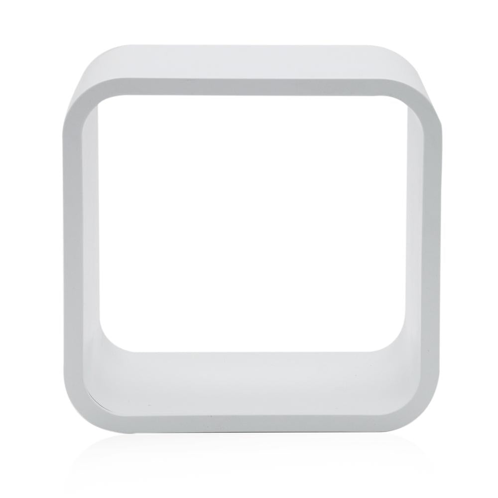 Small White Cutout Cube Floating Shelf Pedestal