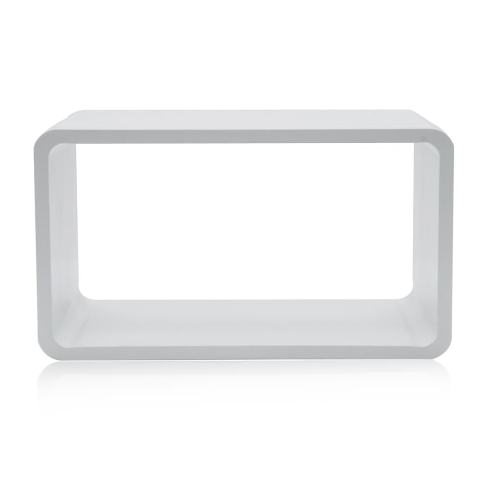 Small White Cutout Cube Floating Shelf Pedestal