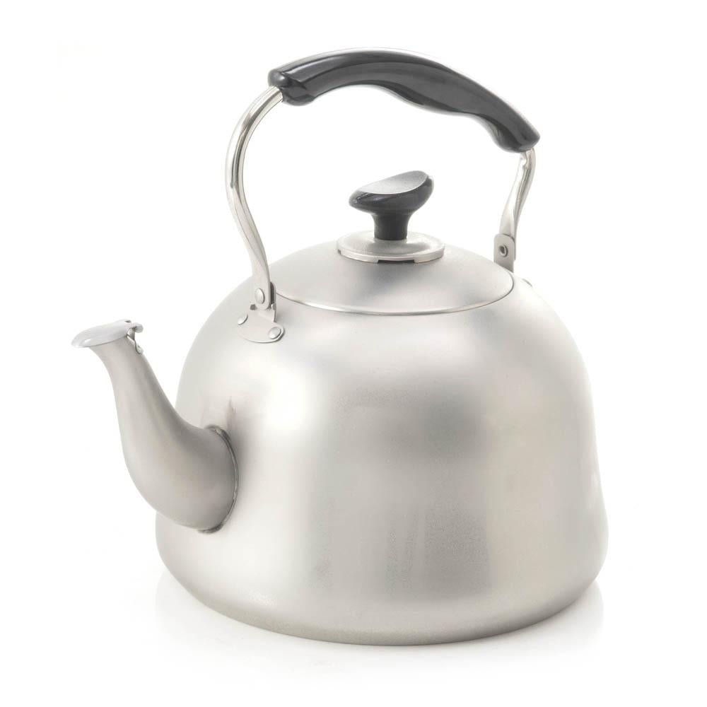 Silver Kettle w Black Handle