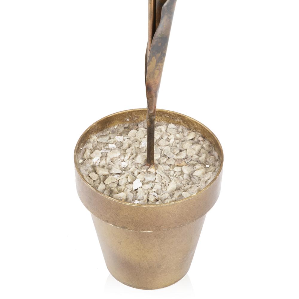 Brass Daisy in Pot Sculpture