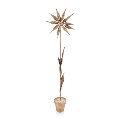 Brass Daisy in Pot Sculpture