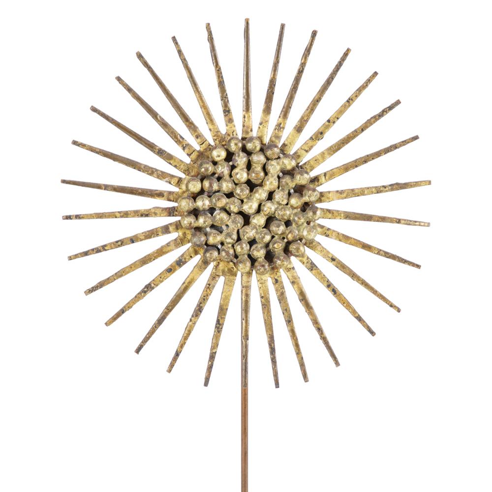Brass Sunflower in Pot Sculpture