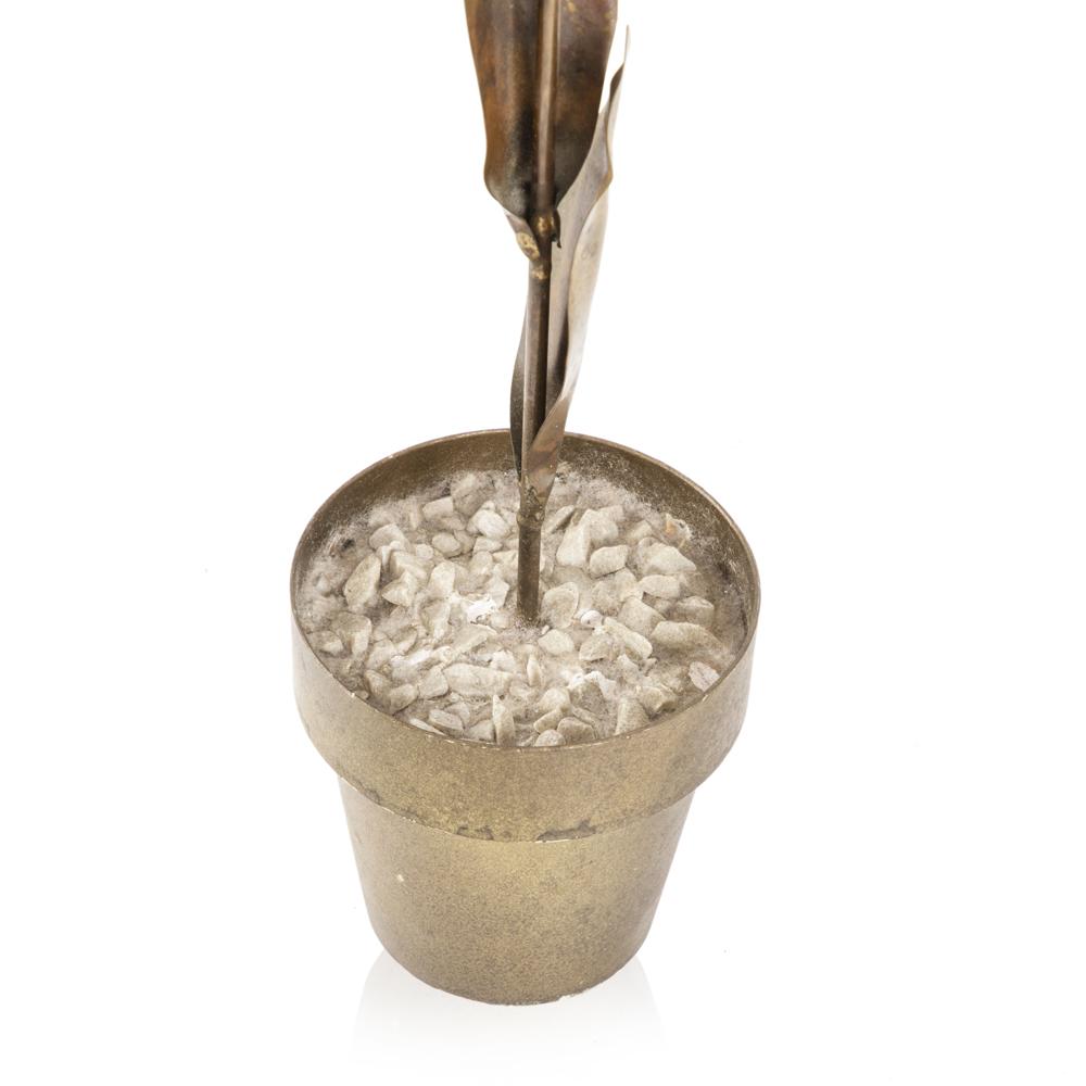 Brass Tulip in Pot Sculpture