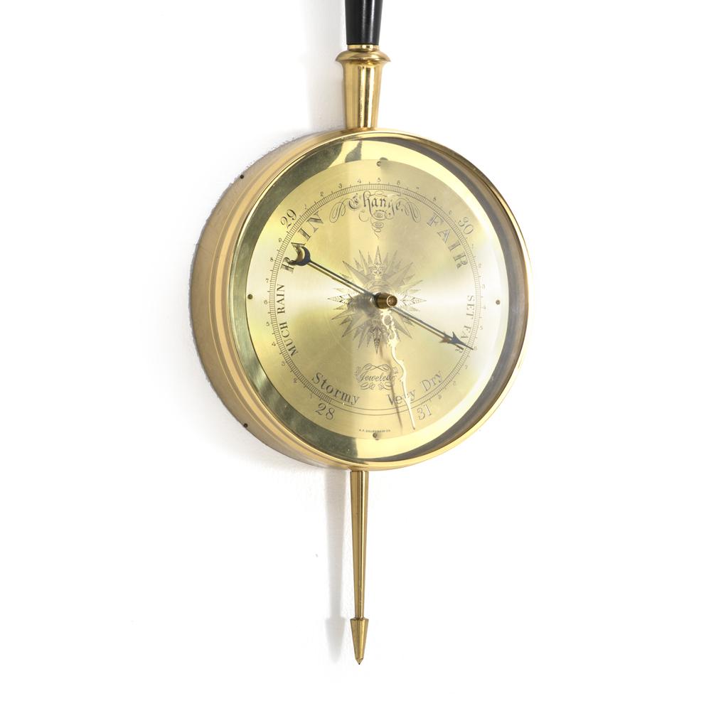 Vintage Hanging Gold Black Barometer