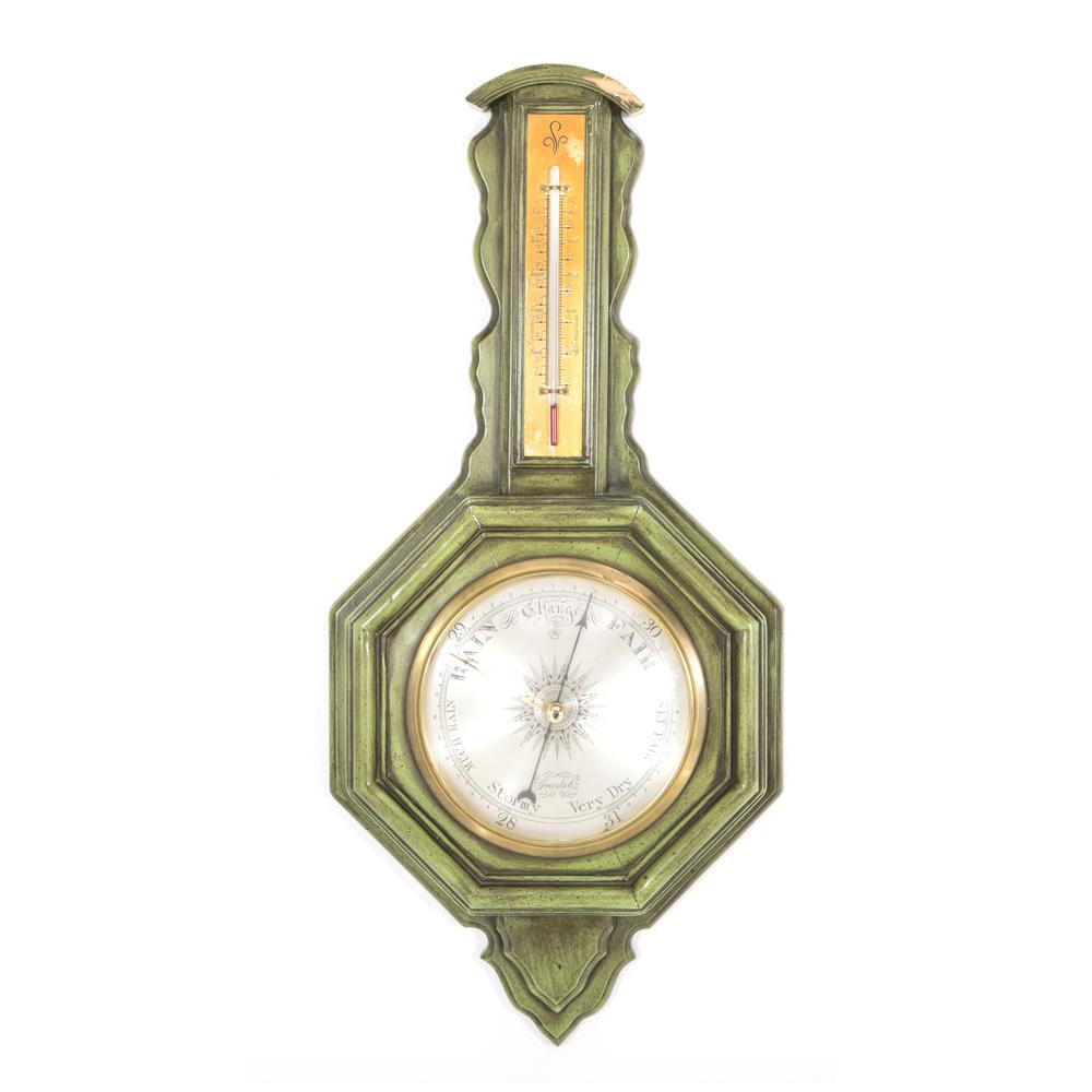 Vintage Green Hanging Barometer