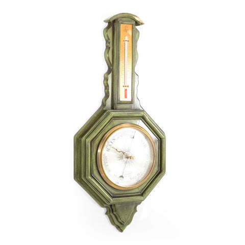Vintage Green Hanging Barometer