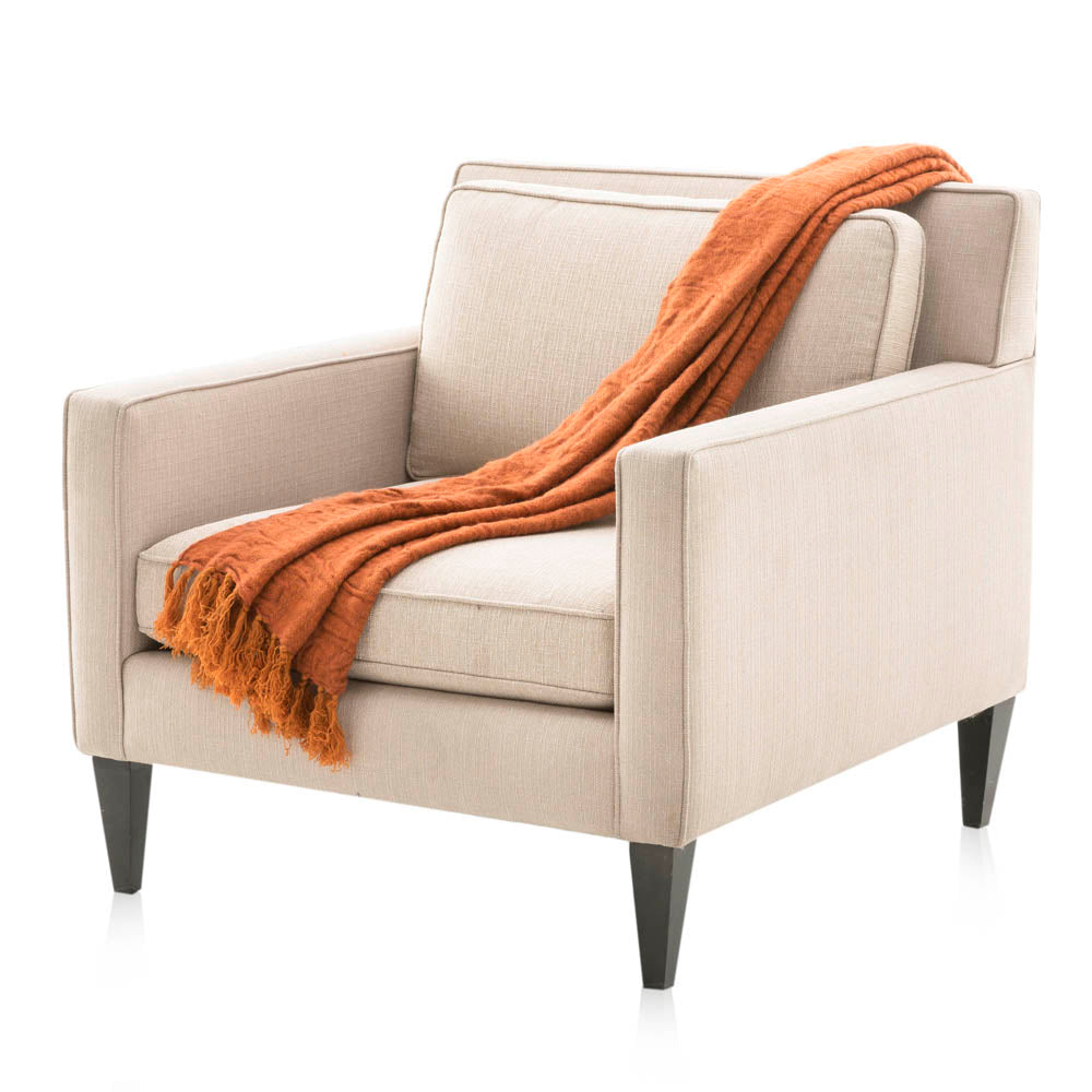 Orange Textured Throw with Tassles