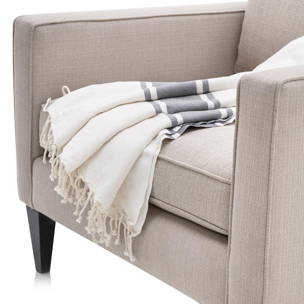 White/Grey Tassel Throw