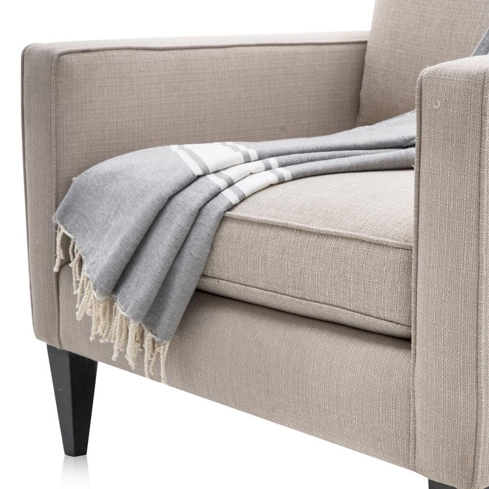 Grey/White Tassel Throw