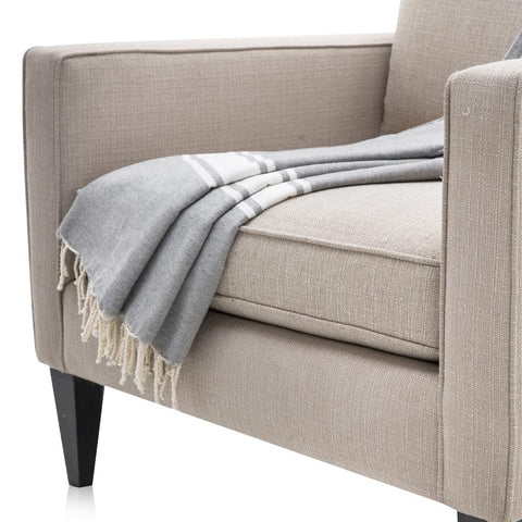 Grey/White Tassel Throw