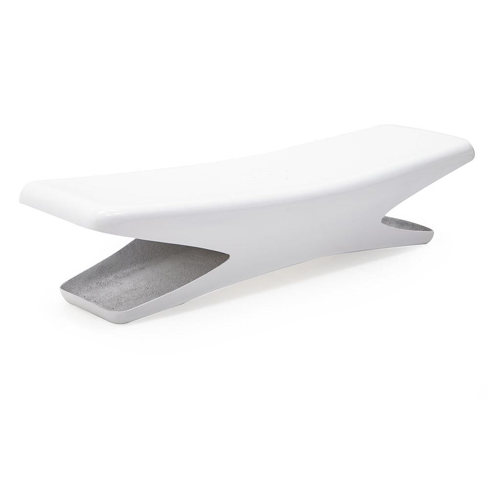 White Outdoor "X" Bench