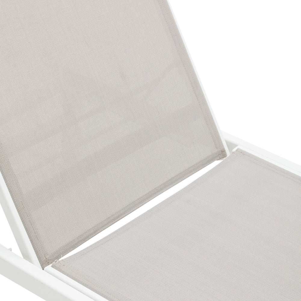 Grey and White Modern Outdoor Chaise Lounger