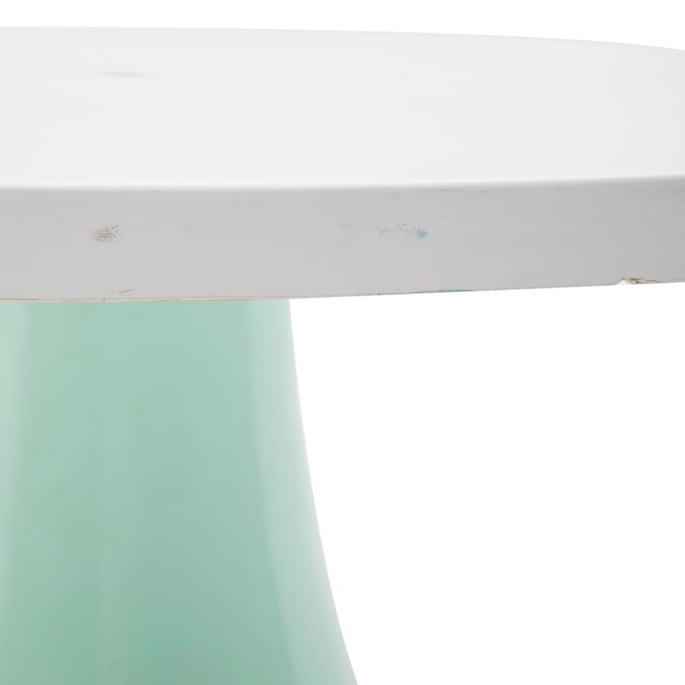 Aqua Fiberglass Small Outdoor Dining Table
