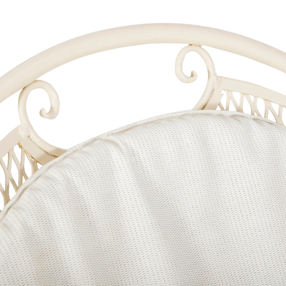 White Outdoor Chaise with Wheels