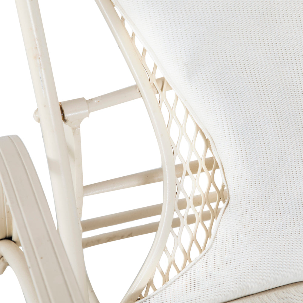 White Outdoor Chaise with Wheels