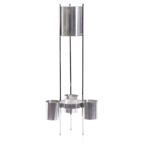Chrome Standing Planter