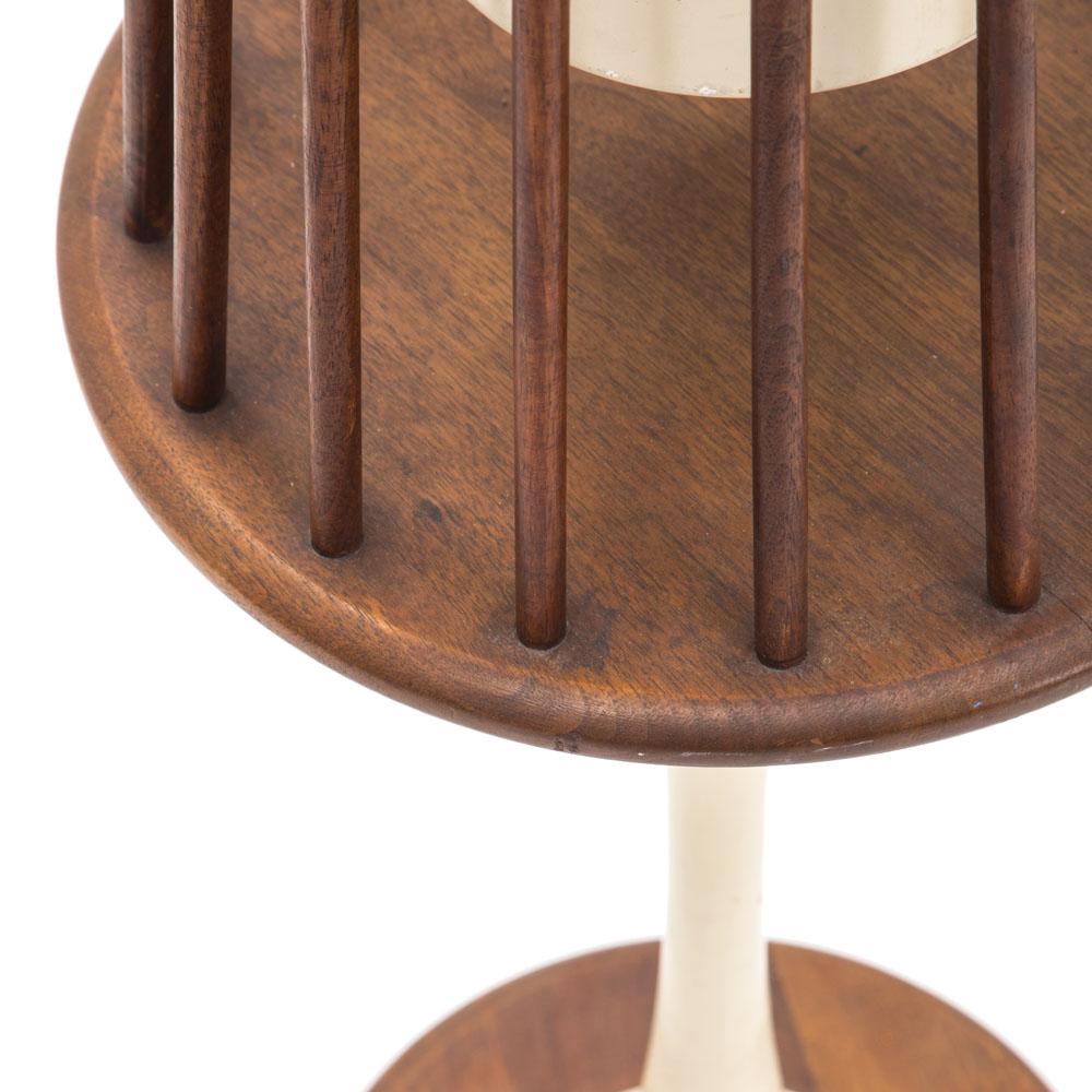 Cream and Wood Peg Planter - Tall