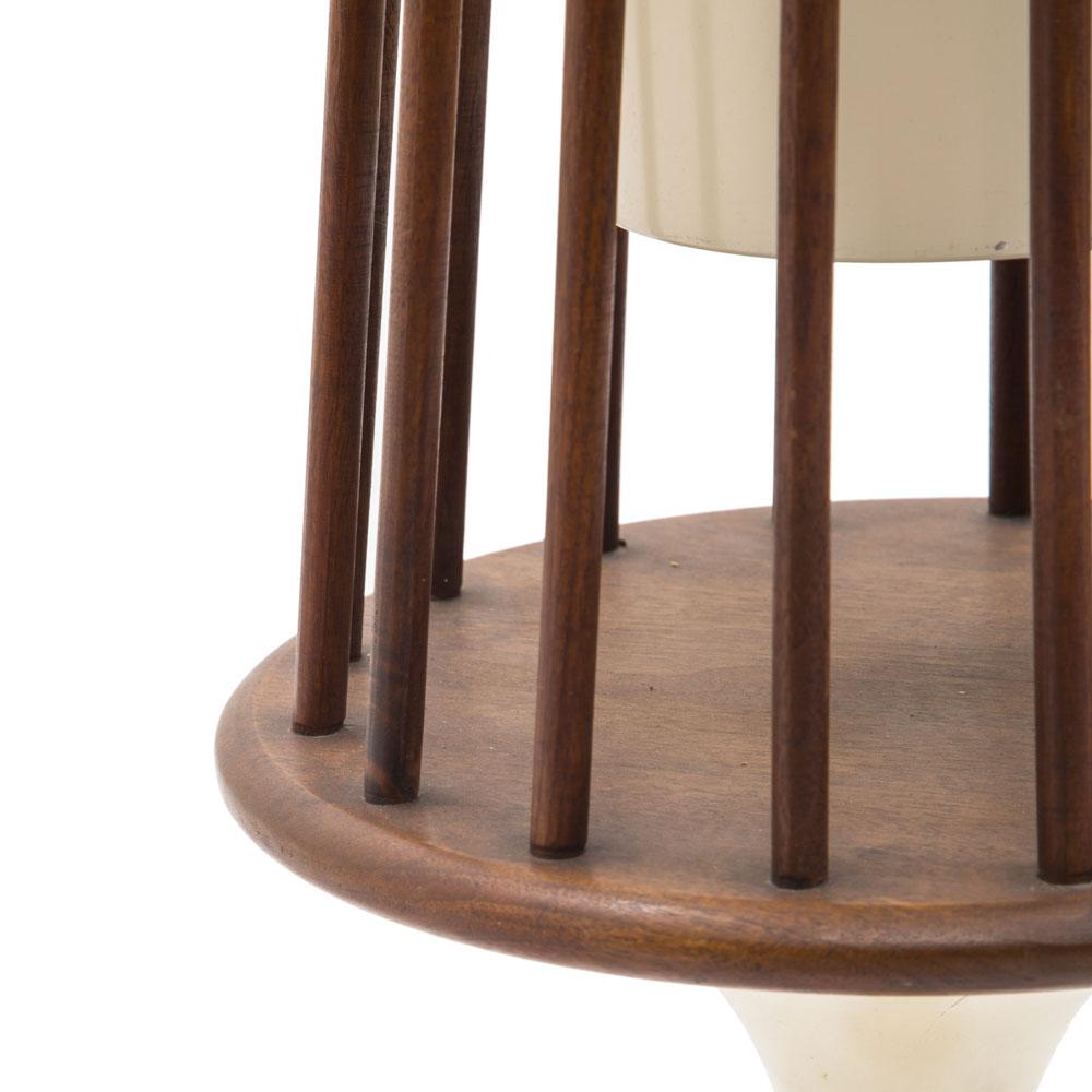 Cream and Wood Peg Planter - Tall