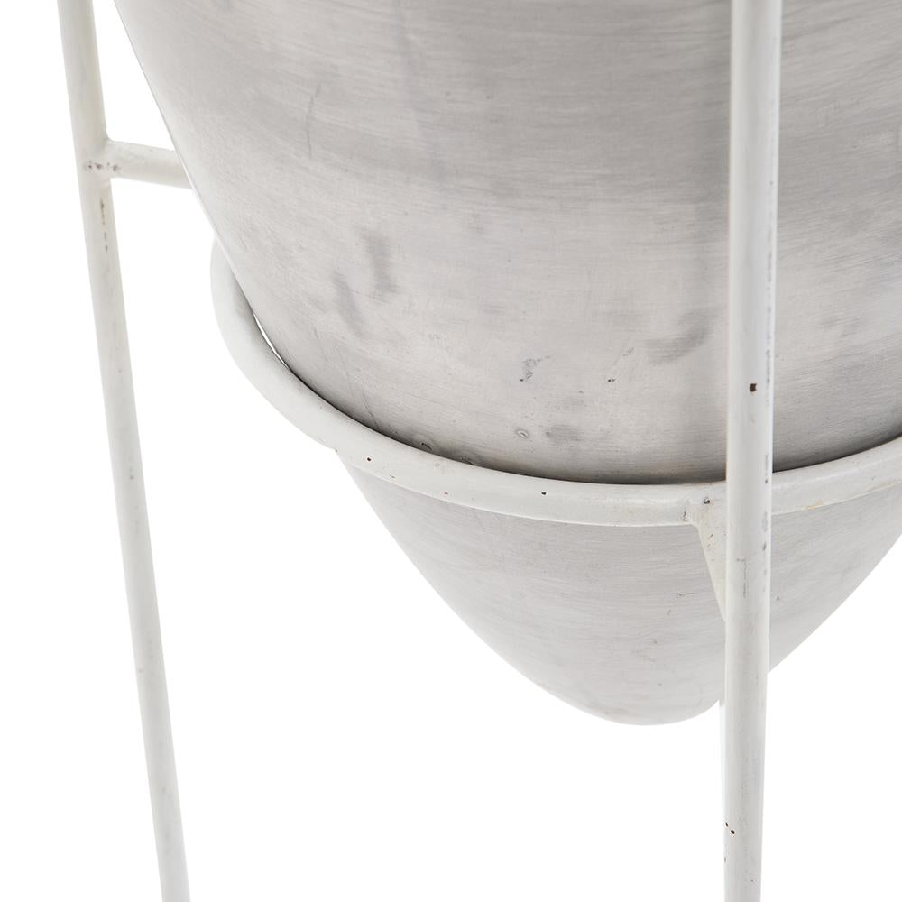 Silver Pot Standing Planter