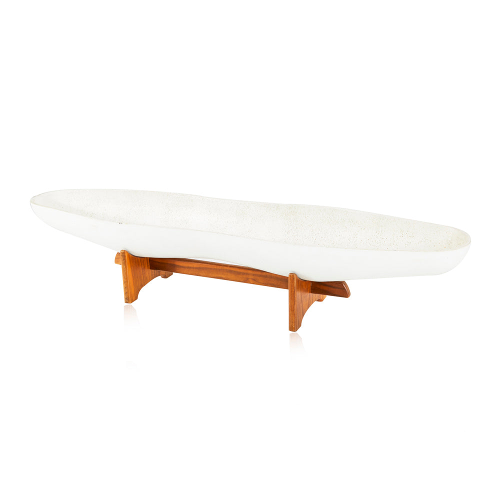 White Peanut Planter with Wooden Stand