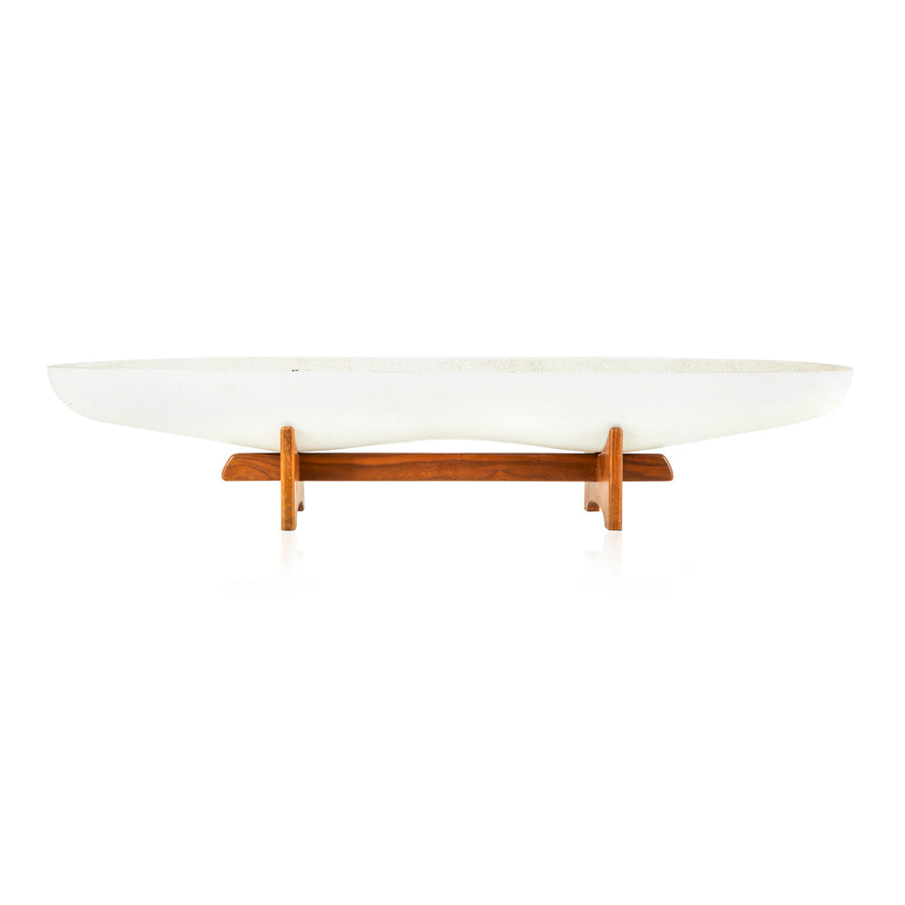 White Peanut Planter with Wooden Stand