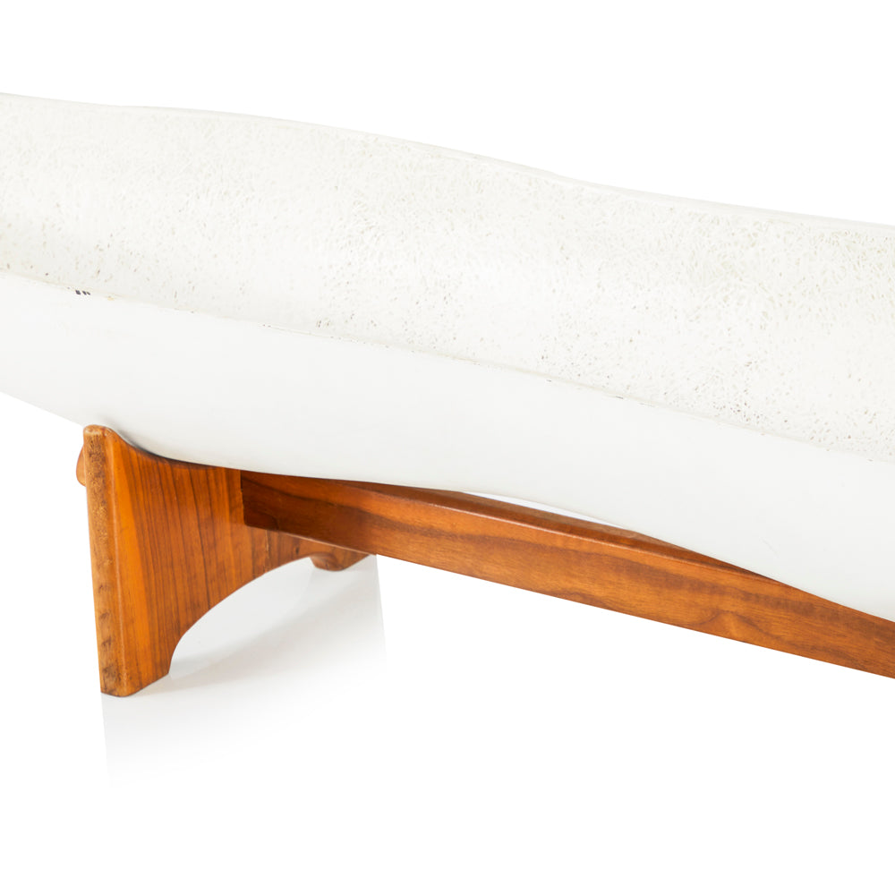 White Peanut Planter with Wooden Stand