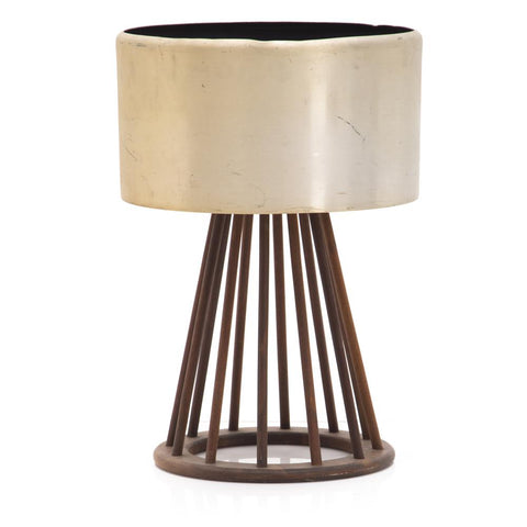 Aluminum Cylinder Planter on Wood Slat Base