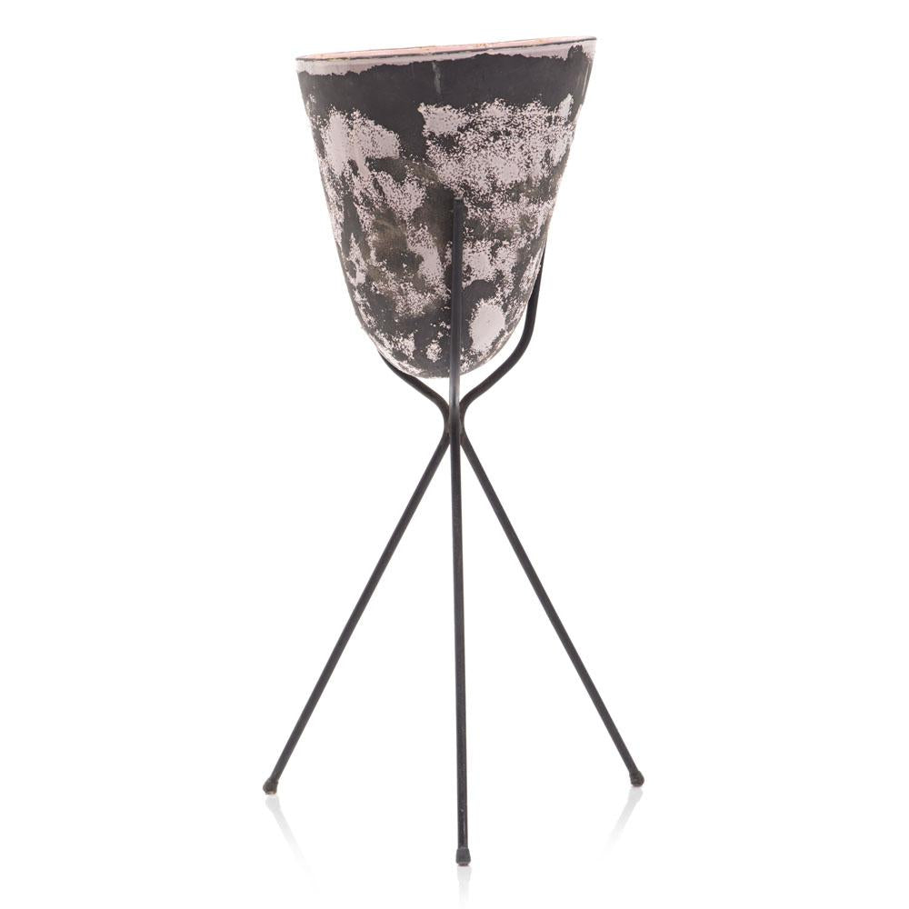 Black and Pink Planter on Stand