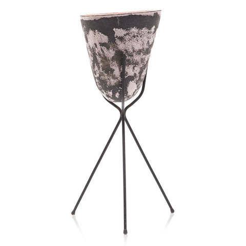 Black and Pink Planter on Stand