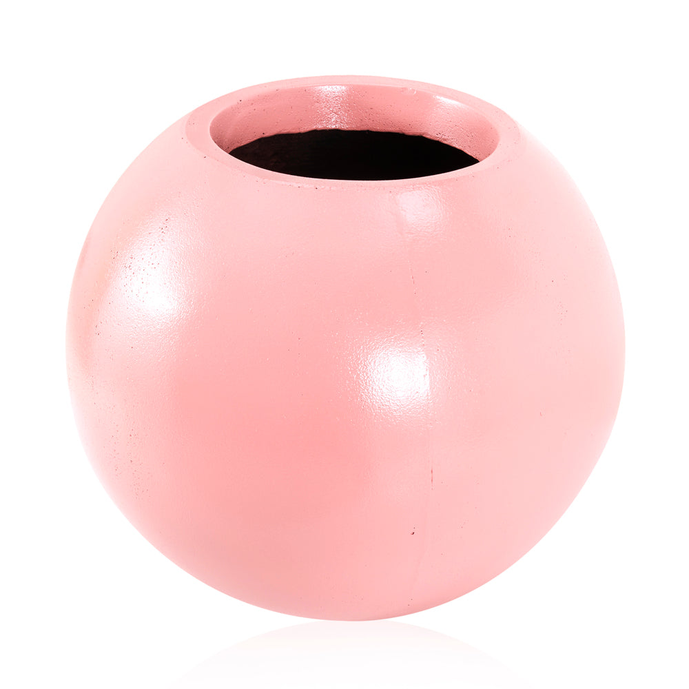 Large Coral Pink Sphere Pot