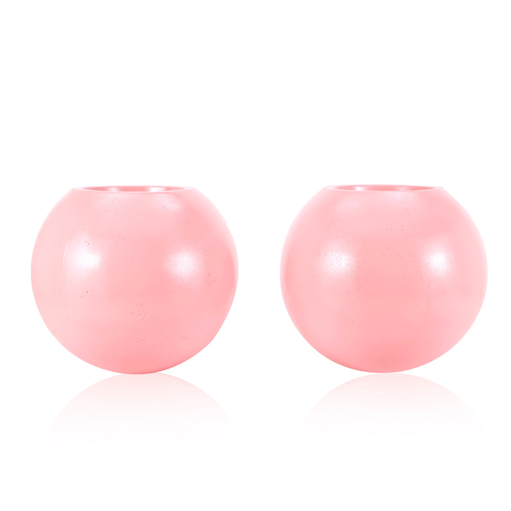 Large Coral Pink Sphere Pot
