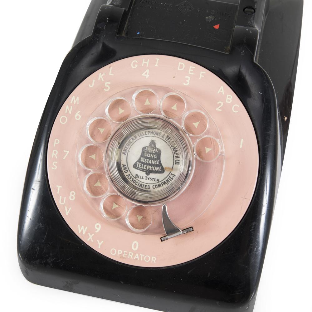 Black and Pink Rotary Phone