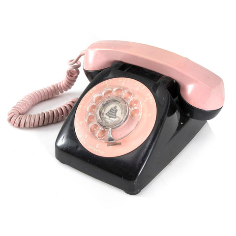 Black and Pink Rotary Phone