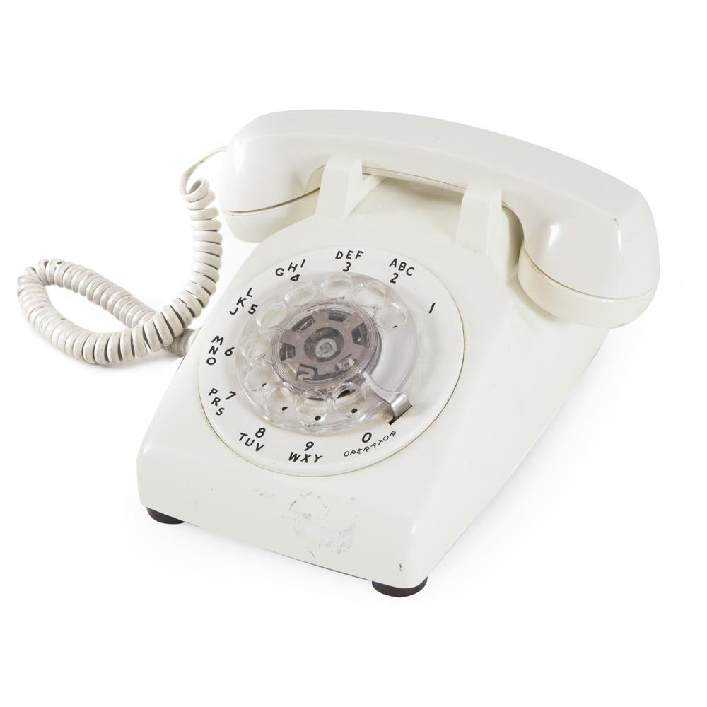 White Rotary Phone
